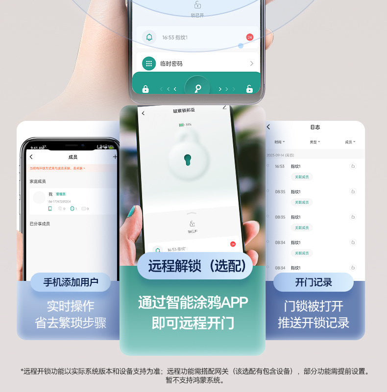 室内木门指纹锁办公室密码门锁家用卧室房间门把手分体智能电子锁
