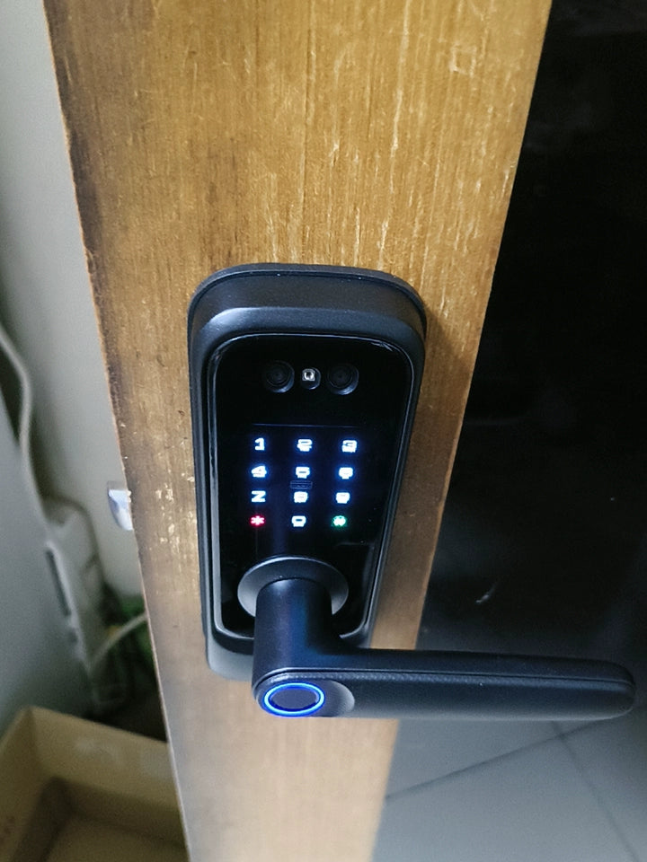 人脸识别室内指纹锁木门密码锁家用智能锁办公室密码球锁免改孔